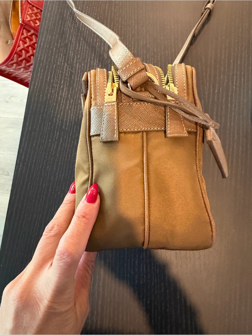 Prada cognac re-Nylon camera crossbody Bag with Leather Trim; worn 10 times max - Picture 15 of 16